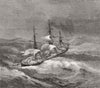 ATLANTIC. HMS Royal Alfred in wind 1874 old antique vintage print picture