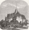 THAILAND. Palace of King 1858 old antique vintage print picture