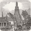 THAILAND. Thai Pagoda 1858 old antique vintage print picture