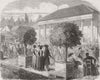 SWITZERLAND. Clubhouse(Kurhaus)Baden 1858 old antique vintage print picture
