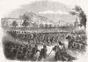PARIS. Gen Changarnier & rebels, Rue De La Paix 1849 old antique print picture