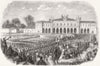 ITALY. King of Sardinia, French troops, Turin station 1859 old antique print