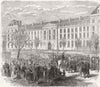 FRANCE. French troops, Paris for war 1859 old antique vintage print picture