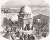 ISRAEL. Mount of Olives-celebration ascension 1859 old antique print picture