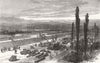 FRANCE. Extending Ft of Lyon 1870 old antique vintage print picture