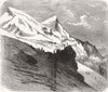 FRANCE. Mont Blanc-Glacier Des Bossons 1860 old antique vintage print picture