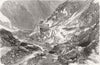 ALGERIA. Rockfall, route from Algiers to Laghouad 1860 old antique print