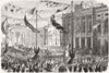 ITALY. Victor Emmanuel going to palace, Parliament 1860 old antique print