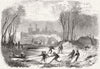 ITALY. Collecting ice, lake Mezzo, Mantua 1860 old antique print picture