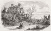 FRANCE. Villa massingy, House of Queen Denmark, Nice 1860 old antique print