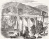 SPAIN. Bridge of Alcantara, Estremadura  1860 old antique print picture