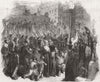 FRANCE. Troops leave Chateau D'eau Barracks-Toulon 1859 old antique print