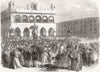 ITALY. Fair at Piacenza 1859 old antique vintage print picture