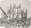 MILAN. Peace rejoicings-decorations of Cathedral 1859 old antique print