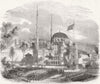 TURKEY. Mosque & Arsenal of Topana, Istanbul 1859 old antique print picture