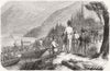 ITALY. War. Austrian troops boarding, Lake Maggiore 1859 old antique print