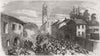 ITALY. Engagement, main St of Palestro 1859 old antique vintage print picture
