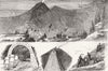 NAPLES. Planned Railway to Vesuvius crater 1874 old antique print picture