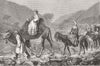 CHINA. Part. Travelling in-Mongols going to Beijing 1873 old antique print