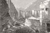 RUSSIA. Fete, Moscow. Gt fire, Pantechnicon-ruins 1874 old antique print