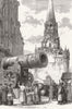 RUSSIA. Cz Ar-Pushka, big cannon, Kremlin, Moscow 1874 old antique print