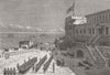 GHANA. Cape coast castle-West India Regt parade 1874 old antique print picture