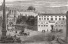 ROME. Hotel Des Iles Britannique, Piazza Del Popolo 1859 old antique print