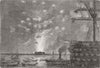 ALGERIA. Fireworks, central Ft of mole 1858 old antique vintage print picture