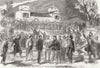 ITALY. Victor Emmanuel, army camp, Sant'Angelo 1860 old antique print picture