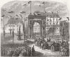 FRANCE. Emperor, Caen 1858 old antique vintage print picture
