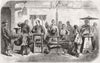CHINA. Street cooks at Canton 1858 old antique vintage print picture