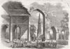 INDIA. Kootab Minar, post capture of King Delhi 1858 old antique print picture