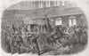 PARIS. Failed assassination, Emperor, Rue Lepelletier 1858 old antique print