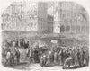 BELGIUM. Belgian Elections. hotel De Ville, Brussels 1857 old antique print