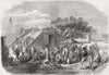 CHINA. Bridge & fruit-market, Canton 1858 old antique vintage print picture