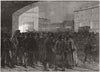 FRANCE. Erading latest telegrams, Marseilles 1870 old antique print picture