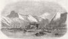 GMUNDEN. Parade of fete dieu traversing Lake  1858 old antique print picture