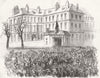PARIS. Guards charging crowd, Guizot's Hotel 1848 old antique print picture