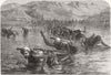 INDUS. Party of Wuzurees crossing , water-jars 1864 old antique print picture