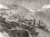 MT LEBANON. Deir-el-Kamr, South side, destroyed, Druze 1860 old antique print