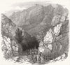 ALGERIA. Passage of Iron gates 1845 old antique vintage print picture