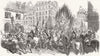 FRANCE. Masqued fete, Versailles-Car of La Liberte 1848 old antique print