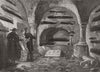 ROME. Arcosolium, Catacombs of St Calixtus 1872 old antique print picture