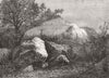 INDIA. Rock inscribed edicts Emperor, Kathiawad, west 1872 old antique print