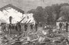 INDIA. Gunpowder explosion, Agra Fort 1872 old antique vintage print picture