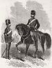 MILITARIA. New cavalry regiment, 18th hussars 1858 old antique print picture