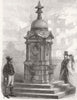HANTS. Drinking-fountain, Southampton 1865 old antique vintage print picture