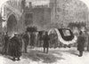 LONDON. Funeral. Palmerston. hearse Westminster Abbey 1865 old antique print