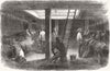MILITARIA. Artillery horses, hold of ship 1854 antique print picture