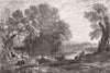 LANDSCAPES. Evening 1854 old antique vintage print picture